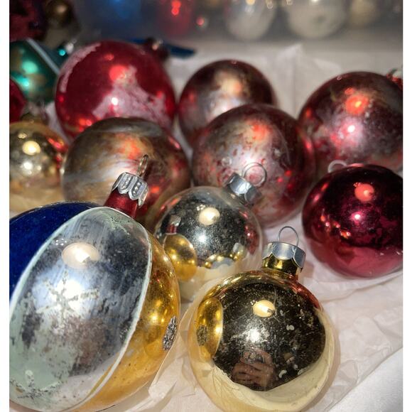 Vintage 1950's Mercury Glass Micah Christmas Ornaments Unmarked Shiny Brite #19 - Picture 7 of 12